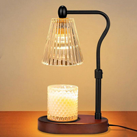 Lampe chauffe-bougie cloche moderne en cristal et métal pour diffuseur de bougies parfumées domestiques