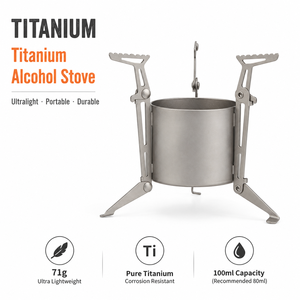 Aangepaste ultralichte titanium alcoholbrander 100ml draagbare campingbrander opvouwbare outdoor backpacking kooktoestel - Product Image 1