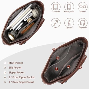 Sac bandoulière en cuir véritable pour femme, couleur unie, style classique, fermeture éclair, durable, usage quotidien, toutes saisons - Product Image 6