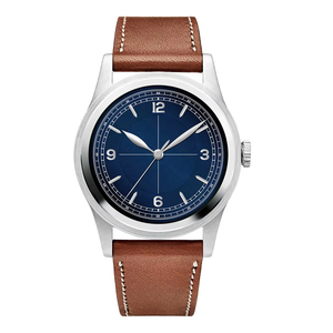 Fabricante de relojes de pulsera con logotipo OEM personalizado, reloj automático para hombre con correa de cuero, cristal de zafiro abovedado a prueba de agua. - Product Image 3