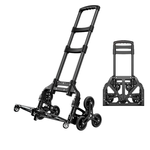 FELLCO 106-6A 계단 오르기 4 륜 분말 코팅화물 소형 트레일러 접이식 가정용 트롤리 스테이션 왜건 핸드 트롤리 - Product Image 1
