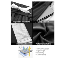 Shorts de sport pour hommes, taille américaine, personnalisables avec logo, séchage rapide, été, amples, en mesh, pour le basketball, 9 pouces