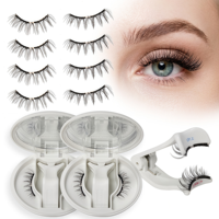 Cils magnétiques synthétiques doux réutilisables personnalisés avec applicateur, sans colle, différents styles, cils magnétiques doux, courbure D