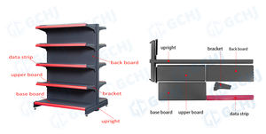 Gondole adaptée aux besoins du client de rayonnage de supermarché de couche de revêtement de poudre, supermarché - Product Image 2