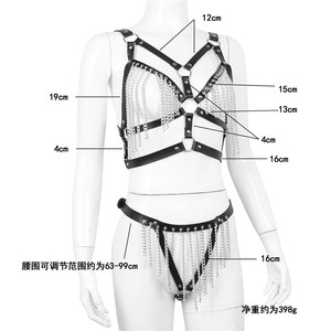 Adult sex toy factory leather women's <b>bondage</b> chain clothing European and American nightclub style export performance costume - Product Image 4