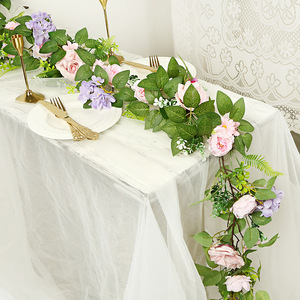 Guirlandes de pivoines artificielles FUYI, verdure printanière, décorations de table de mariage, guirlande en rotin, décoration de salle à manger à domicile - Product Image 4