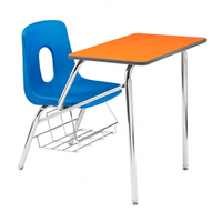 En acier inoxydable secondaire étudiant chaise de bureau bureau avec chaise