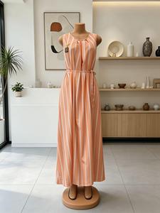 <span class=keywords><strong>Robe</strong></span> plissée décontractée mi-longue sans manches à taille empire et patchwork <span class=keywords><strong>pour</strong></span> femme, coupe régulière, tailles 3XL 4XL 5XL, vente en gros d'usine, collection printemps-été - Product Image 2
