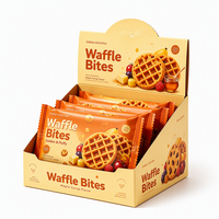 Boîtes de présentation en carton kraft personnalisées avec logo pour bonbons, biscuits, desserts, gaufres – Présentoirs de comptoir à ouverture facile