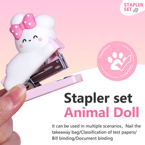 Set de Mini Engrapadoras Miax con Diseño de Animales (Conejo y Oso), 500 Grapas, Plástico Ecológico, <span class=keywords><strong>Engrapadora</strong></span> Estándar para Uso Escolar y de Oficina, Venta al Por Mayor - Product Image 4