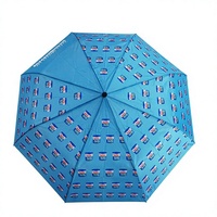 Parapluie semi-automatique pliable à 8 baleines, impression numérique intégrale personnalisée, compact, pour usage quotidien, protection pluie et soleil, vente en gros
