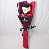 Peluche Graduation Ours Mini Ours En Peluche Animaux Poupée En Vrac Bouquet De Fleurs Décoration