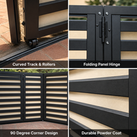 Portail Coulissant Automatique en Aluminium pour Allée, Angle à 90 Degrés, Portail de Sécurité Électrique, Tailles Personnalisées pour Entrée de Villa et Maison