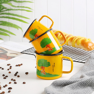 Tazas de viaje con estampado de logotipo chino Vintage, tazas de viaje esmaltadas <span class=keywords><strong>para</strong></span> té y café, novedad de <span class=keywords><strong>2022</strong></span> - Product Image 3