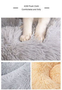 Hersteller Großhandel Long Plüsch Winter Round Hunde bett Wasserdicht Wasch bar Donut Fluffy Cute <span class=keywords><strong>Big</strong></span> Pet Bett Katzen nest - Product Image 4