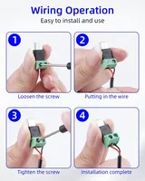 Conector de Carga USB-C Tipo C/Micro Hembra de 2 Pines, Bloque de Terminales con Tornillos, Sin Soldadura, Adaptador OTG de 5V (Convertidores USB)