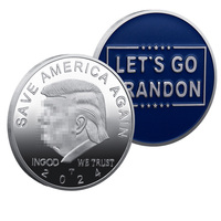 Moneda Conmemorativa de Metal 2024, Moneda de Recuerdo con Temática de Salvar América, Decoración de Escritorio Grabada por Ambas Caras