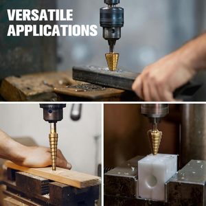 HSS 4241 bước khoan bit thiết lập titan-tráng với tự động trung tâm Punch-chiều dài ngắn, đôi cắt lưỡi - Product Image 6