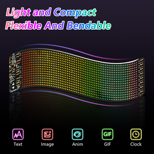 Panel <span class=keywords><strong>Led</strong></span> Flexible de Control por Aplicación Inteligente, Pantalla de Mensaje de Desplazamiento Programable, Señal <span class=keywords><strong>Led</strong></span> Portátil, Panel de Matriz <span class=keywords><strong>LED</strong></span> RGB para Coche de Tienda - Product Image 3
