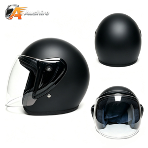 Casque de moto demi-face en ABS, visière transparente, casque modulaire léger, casque moto vintage - Product Image 4