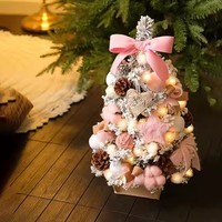 Maosheng Hochwertiger Umweltfreundlicher PVC-Fichten-Tisch-Mini-Weihnachtsbaum mit LED-Lichtern und Filzkugel-Ornamenten 45-90cm Heimdekoration