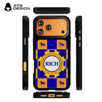 Coque de téléphone ATB avec plaque arrière magnétique détachable en TPU+PC, compatible charge sans fil, protection intégrale 360°, motif dessin animé pour iPhone 17 Pro Max