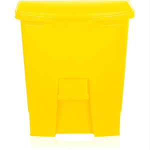 Bidone della Spazzatura con Pedale Frontale Giallo 90 L in Plastica per Uso Commerciale - Product Image 2