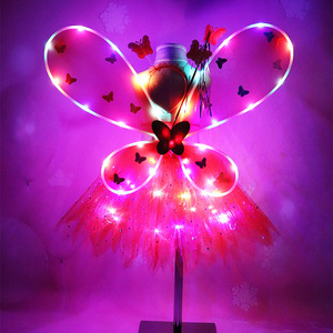 Kids Girl Tutu <strong>Skirt</strong> <strong>Halloween</strong> 4 Pieces Kids Clothes Sets Tulle Butterfly Fairy Christmas LED Light up Glow Tutu Dress <strong>Skirt</strong> - Product Image 6
