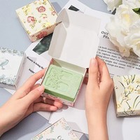 Boîte à dragées en carton blanc, boîte à chocolat, boîte à savon en forme de fleur, boîte d'emballage pour savon fait maison