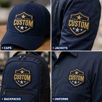 Badge personnalisé avec logo, patch en tissu chenille 3D alphabet, découpe à la presse, bordure surjetée, thermocollant pour casquettes et vestes, OEM