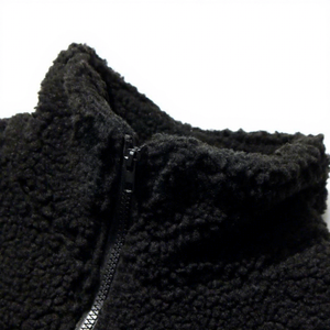 Fashionable Eco-Friendly Sherpa <b>Fleece</b> Canvas Winter <b>Jacket</b> Unisex Custom Design Full Zipper Stand Collar Loose Casual - Product Image 3
