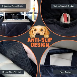 Funda de asiento de perro antideslizante duradera 4 en 1 funda de asiento de coche para perro 100% hamaca impermeable a prueba de arañazos para perro con ventana de malla grande - Product Image 4