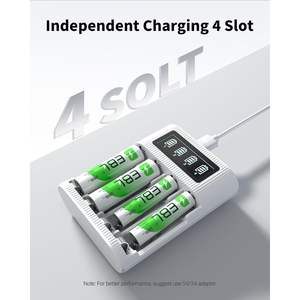 EBL 8-Pack AA/AAA Combo Smart <b>Battery</b> Charger 4 Bay LCD 2800mah <b>Double</b> <b>Rechargeable</b> <b>Batteries</b> 4 Bay LCD Smart <b>Battery</b> Charger - Product Image 3