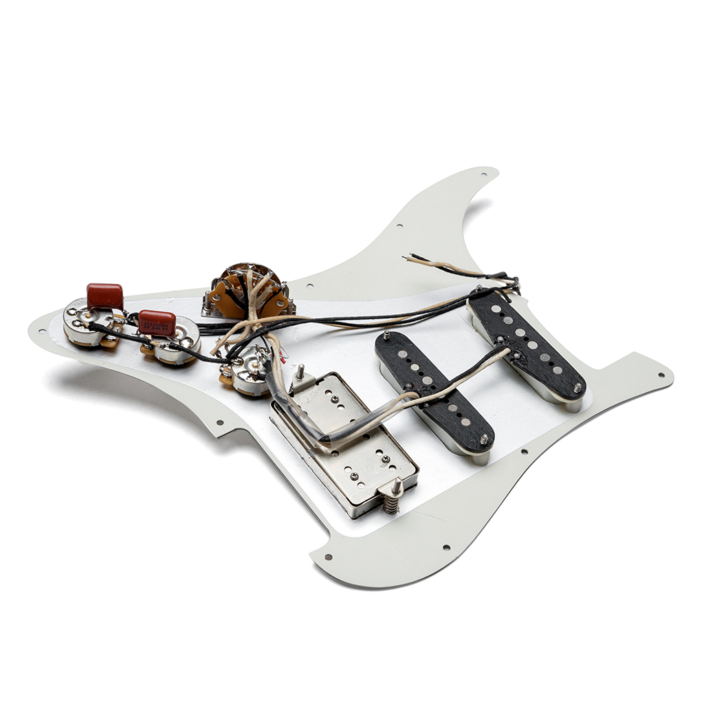 Loaded Stratocaster Electric Guitar Prewired HSS Pickguard with vintage wiring and hand wound vintage pickups CTS pots White