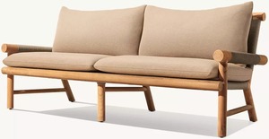 Juego de Sofás de Jardín de Madera de Teca Maciza de Diseño Minimalista Rústico y Premium para Exteriores - Product Image 5