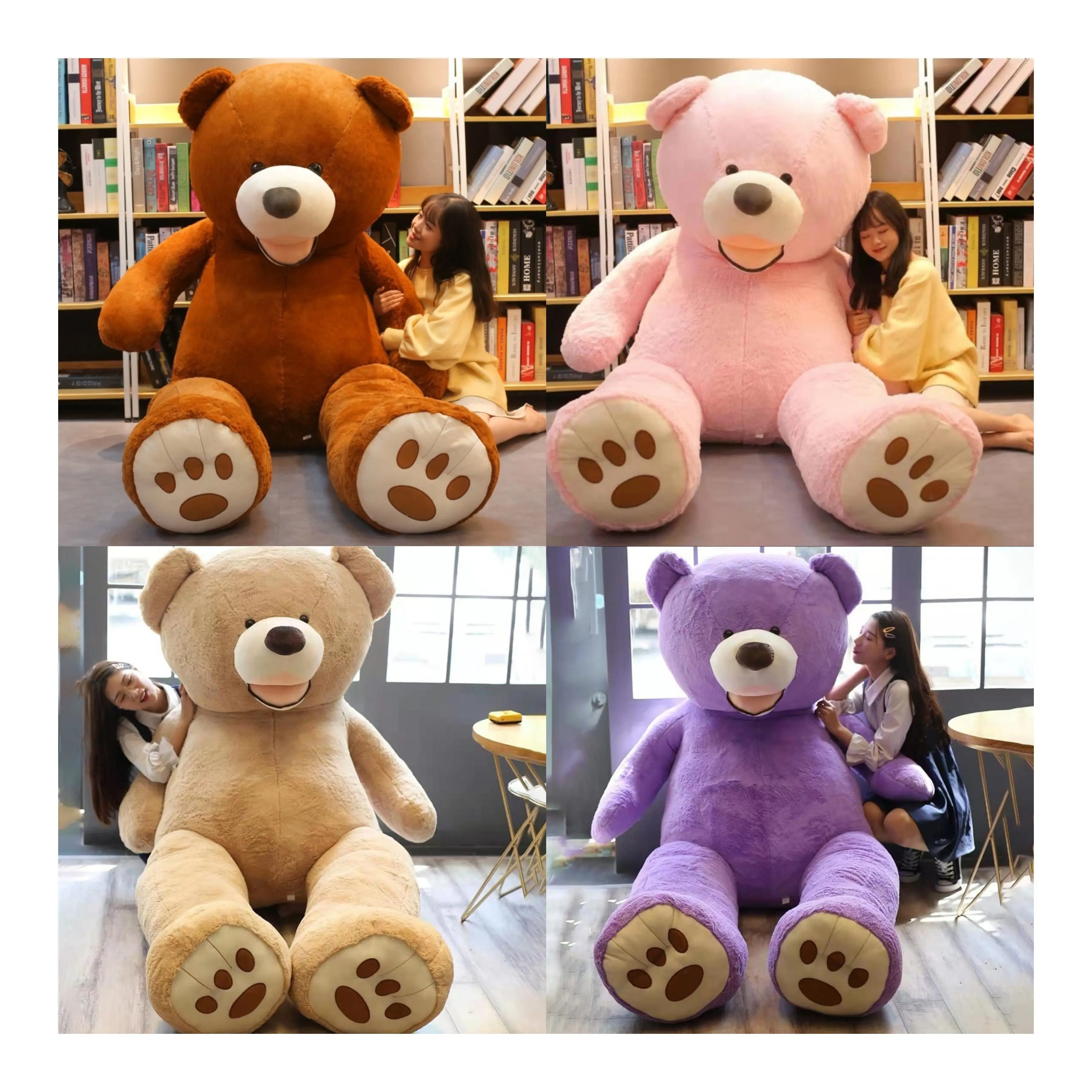 Custom Valentine'S Day Cute Human Size Teddy Bear Skin Doll Animal Soft Plush Toy Large Size Huge Giant Stuffed Big Teddy Bear