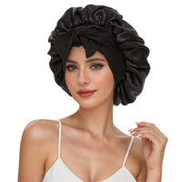 Gorro de Dormir de Satén Personalizado para Mujer, Gorro de Noche de Poliéster con Logotipo Bordado o Impreso, Gorro para el Cabello Multicolor