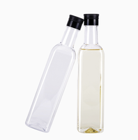 China Supply Chain 250ml 500ml 750ml Leere quadratische Plastik flasche für Haustiere mit Spender für Olivenöl sauce Custom Label Bulk Sale