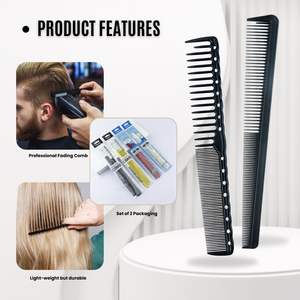 Peigne à <span class=keywords><strong>cheveux</strong></span> professionnel résistant à la chaleur, peigne à dégradé conique de haute qualité en ABS, ensemble de peignes personnalisés avec logo, antistatique, pour tondeuse - Product Image 4