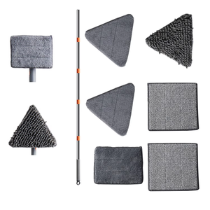 Bâton de vadrouille mural en <span class=keywords><strong>microfibre</strong></span> à 360 degrés avec poignée magique extensible Nettoyage d'intérieur Balai en plastique Triangle plat - Product Image 4