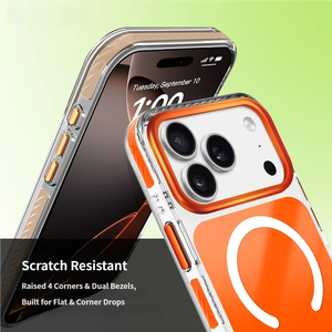 Schützende Magnetische Handyhülle mit Stoßfester Transparenter Acrylabdeckung für iPhone 17 16 15 Pro Max, Kabelloses Laden Möglich - Product Image 5