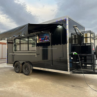 Food Truck Entièrement Équipé, Stand Alimentaire Mobile, Franchise de Restauration Mobile de Pizzas, Remorque de Restauration avec Cuisine Complète