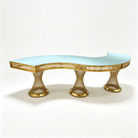 Table de banquet de luxe dorée pour salles de réception, mariages et hôtels