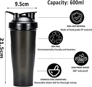 Wholesale Custom Logo BPA Free Plastic for 400ml/600ml/1000ml Sport Gym Fitness Leak-Proof Dishwasher Safe - Product Image 3