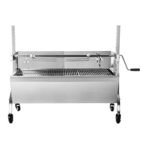 Gril de rôtissoire en acier inoxydable Gril de rôtissage à broche électrique Petit gril de barbecue rotatif à charbon de bois extérieur