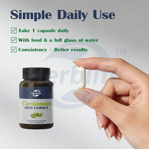 Cápsulas de Extracto de Semilla de Cardamomo OEM ODM - Apoya la Flora Intestinal Saludable y la Piel, Refuerza el Sistema Inmunitario, Apoyo Digestivo, Antioxidantes, Vegano - Product Image 3