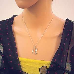 Collar con Colgante de Ángel Lunar, Plata, Biblia, Cristiano, Musulmán, Ángel Guardián, Plata de Ley 925 - Product Image 6