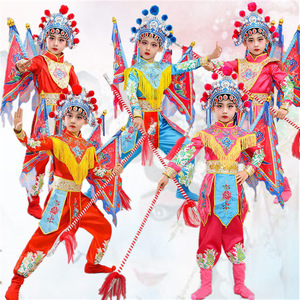 Costumi Tradizionali da Eroe dell'<span class=keywords><strong>Opera</strong></span> per Bambini, <span class=keywords><strong>Abiti</strong></span> per Spettacoli di <span class=keywords><strong>Opera</strong></span> di Pechino, Costumi di Danza per Ragazzi e Ragazze - Product Image 3
