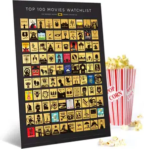 100 فيلم بدون طباعة ملصق هدية فريدة من نوعها لمحبي الأفلام يعرض 100 من أفضل أفلام IMDb في كل وقت