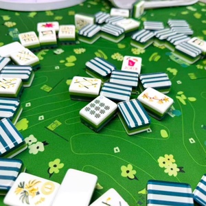 Nuevo Juego de Mahjong Americano de Lujo con Fichas Transparentes Verdes de Acrílico Grabadas y Estuche de Viaje Portátil para Noches de Juego en Casa - Product Image 3